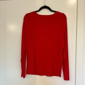 A New Day Red Fitted Long Sleeve Red Tee Large
